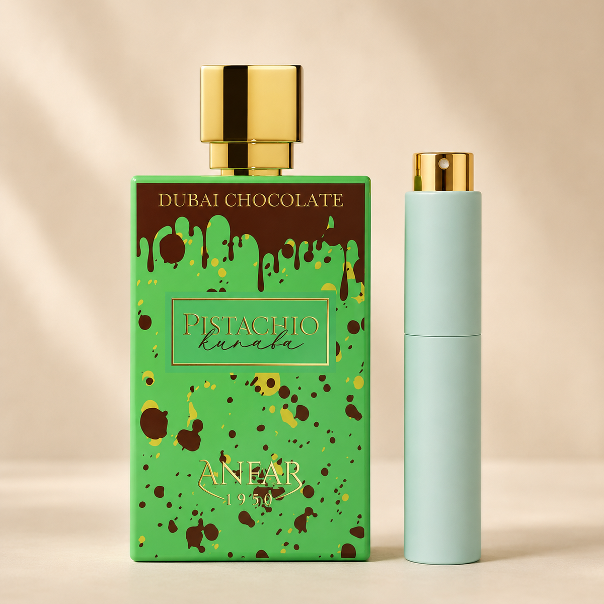 Anfar 1950 Pistachio Kunafa med Mat Mintgrøn Premium Twist Atomizer