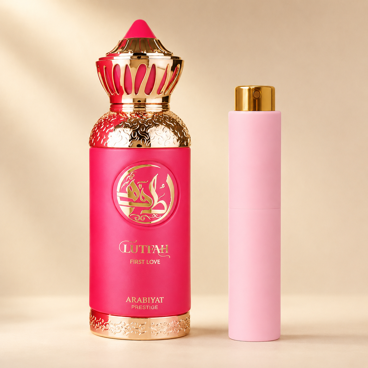 Arabiyat Prestige Lutfah First Love med Mat Pink Premium Twist Atomizer