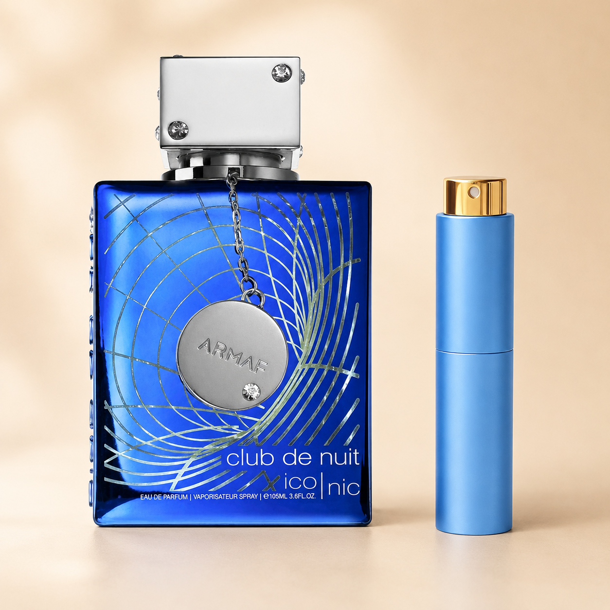 Armaf Club de Nuit Blue Iconic med Metallic Mørkeblå Premium Twist Atomizer