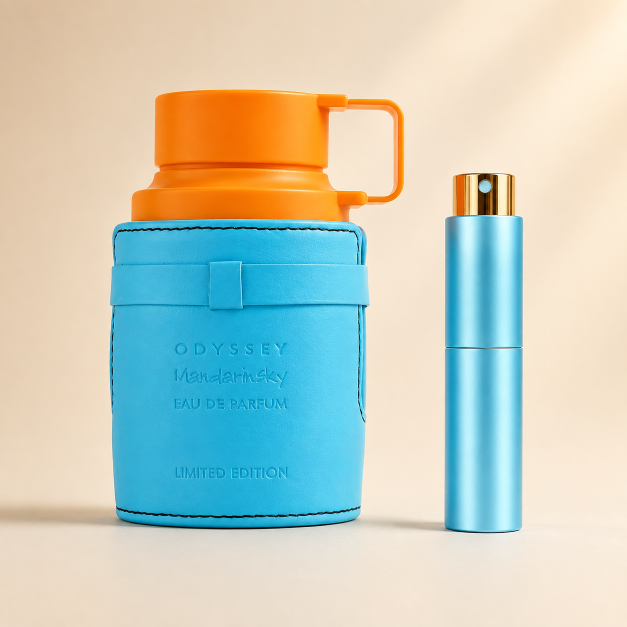 Armaf Odyssey Mandarin Sky med Metallic Lyseblå Premium Twist Atomizer