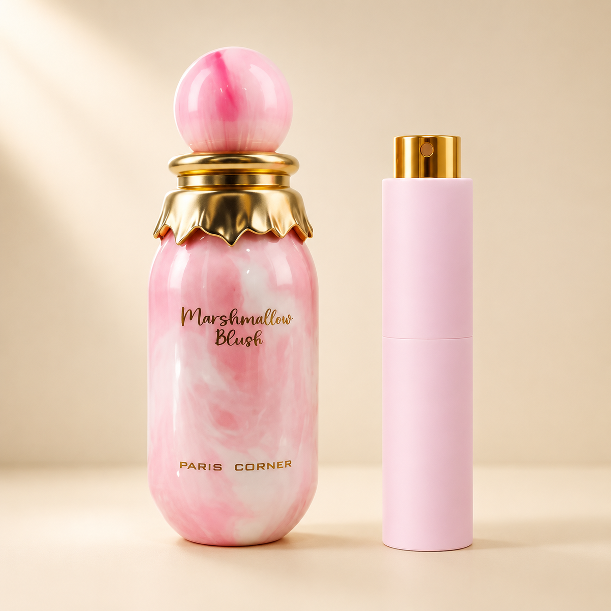 Paris Corner Marshmallow Blush med Mat Lyserød Premium Twist Atomizer